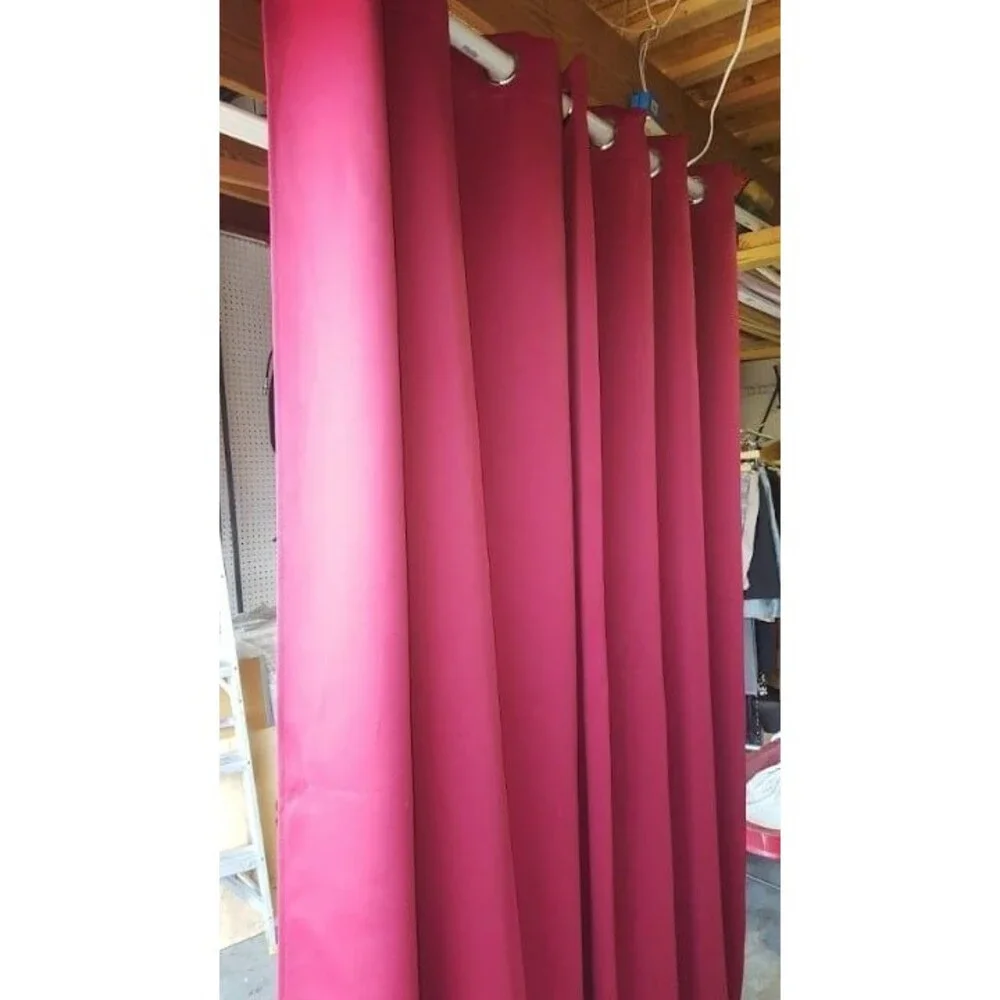 2 Red Satin Curtains